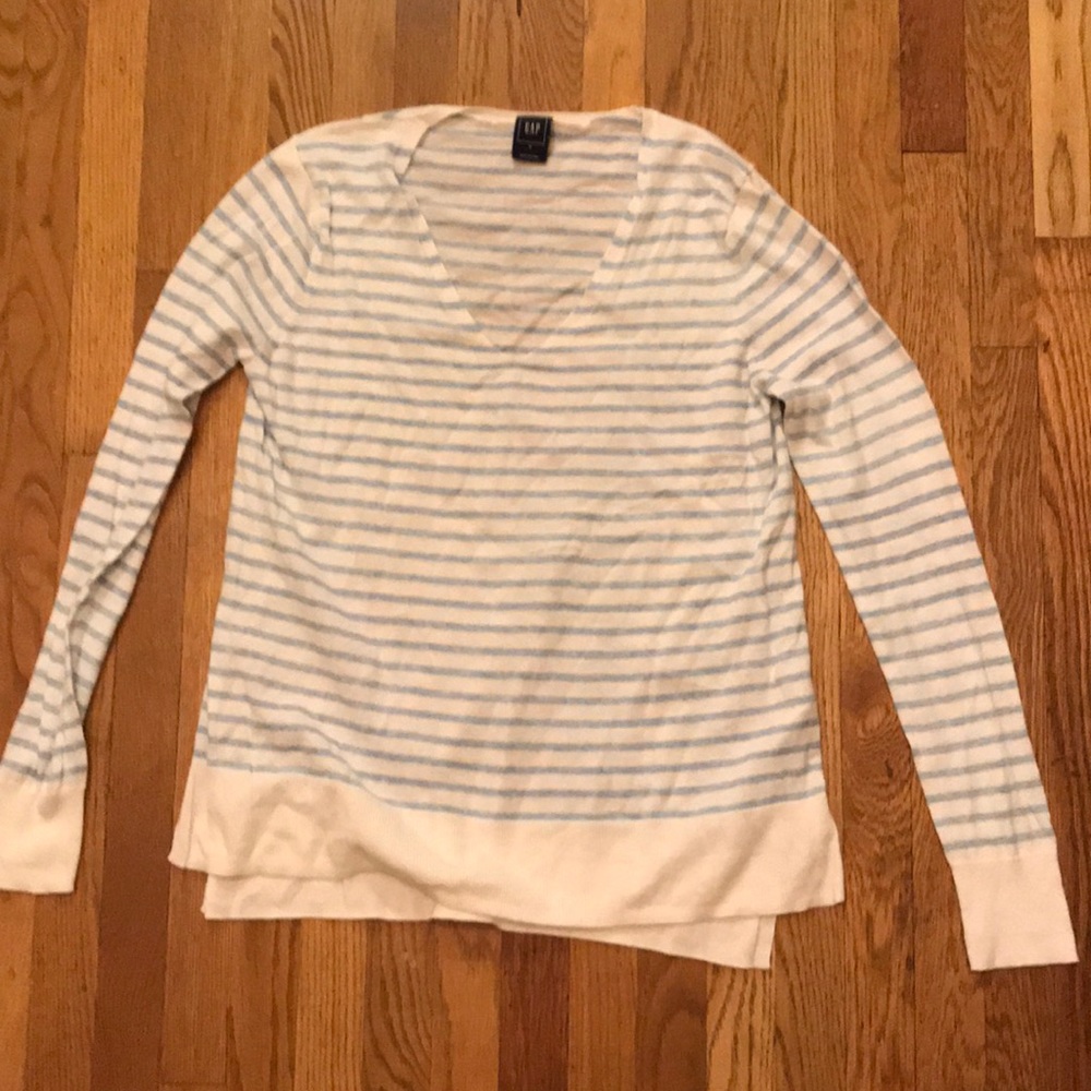 GAP light blue striped sweater worn once